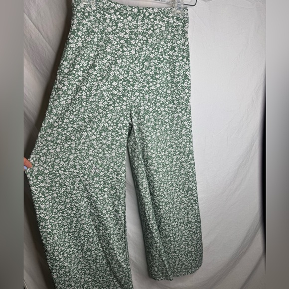 Ditsy Floral Green Wide Leg Pants XS - Picture 3 of 4